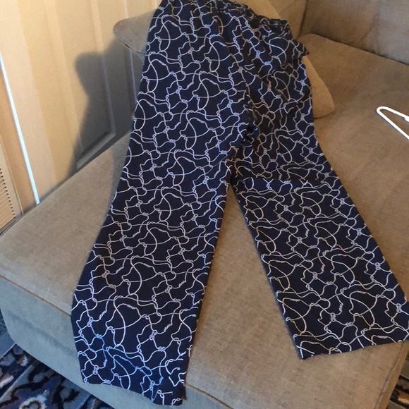 NWT Talbots palazzo pants navy nautical pattern 4 - Picture 5 of 5